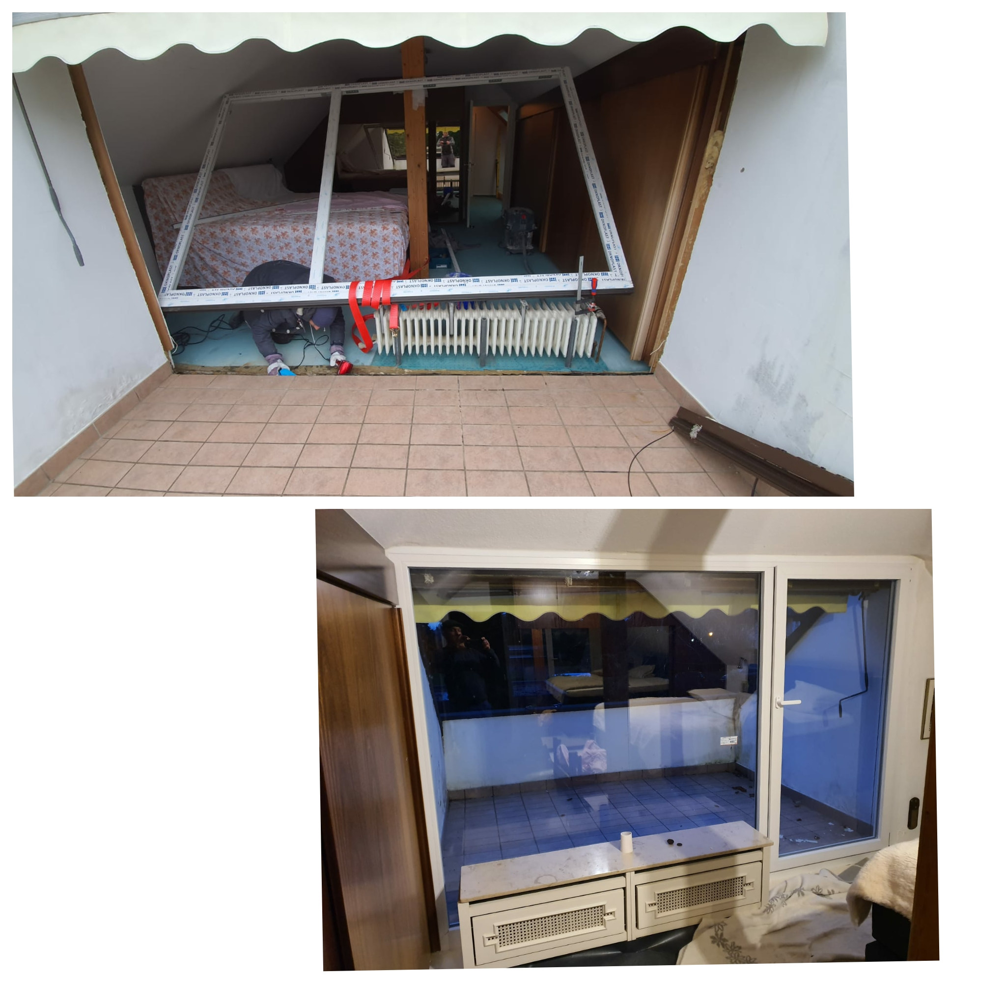 Balkon Tür mit Fensterelement Modernisierung in Steinheim